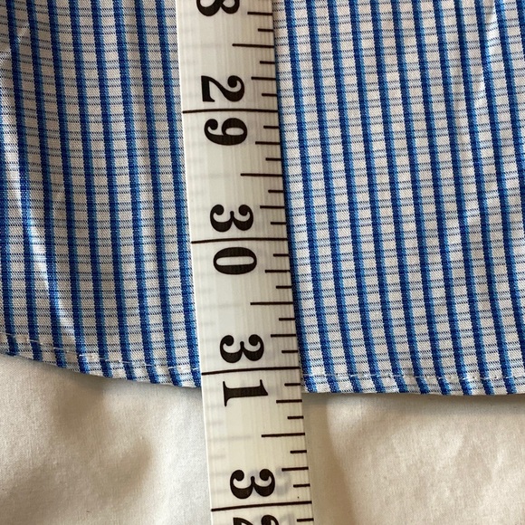 Calvin Klein Blue Gingham Cotton Dress Shirt Business 17.5 32/33 - Picture 16 of 16